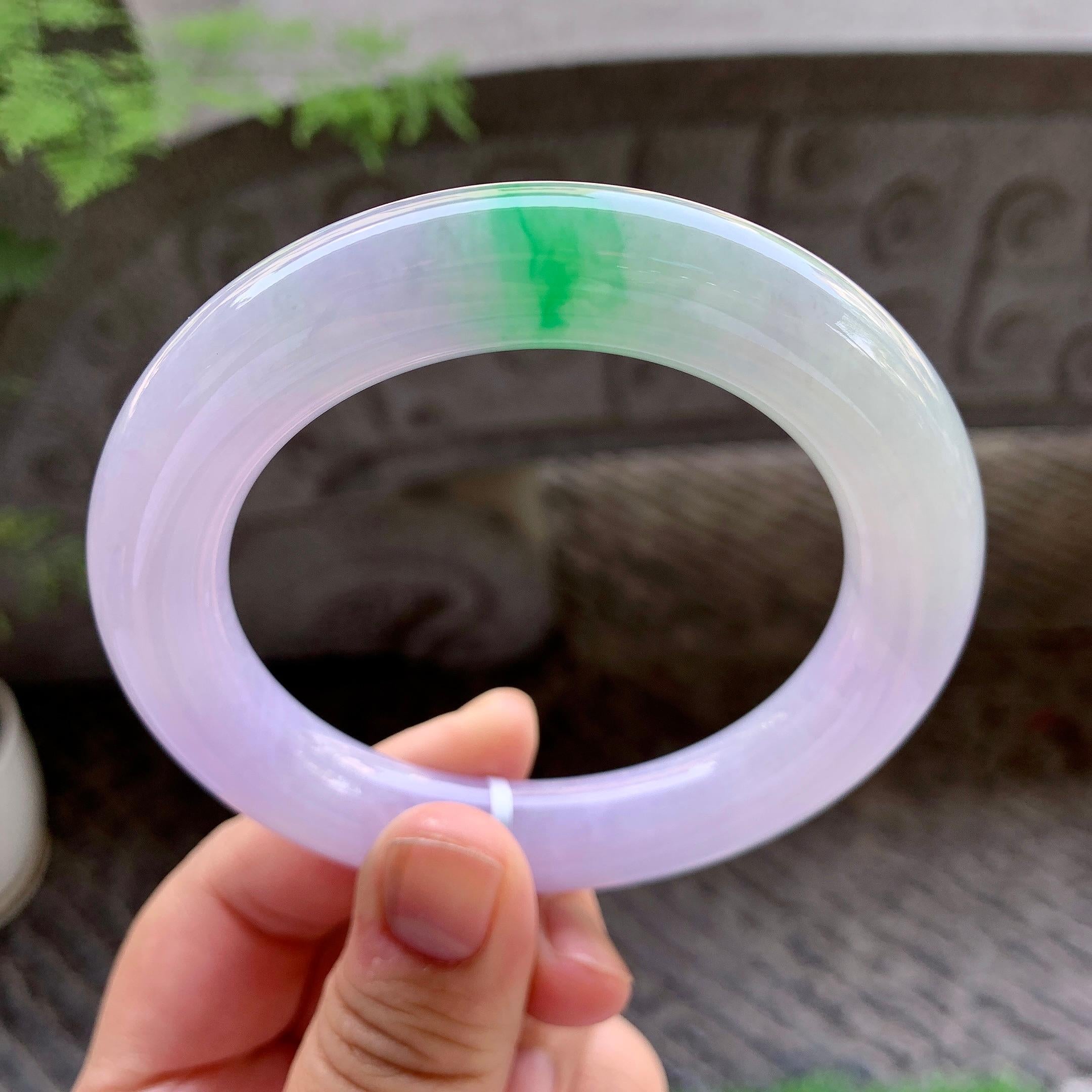 细糯种春彩圆条手镯(58.6mm)