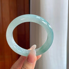 冰种飘花翡翠平安镯（55.8mm）（yc269020）