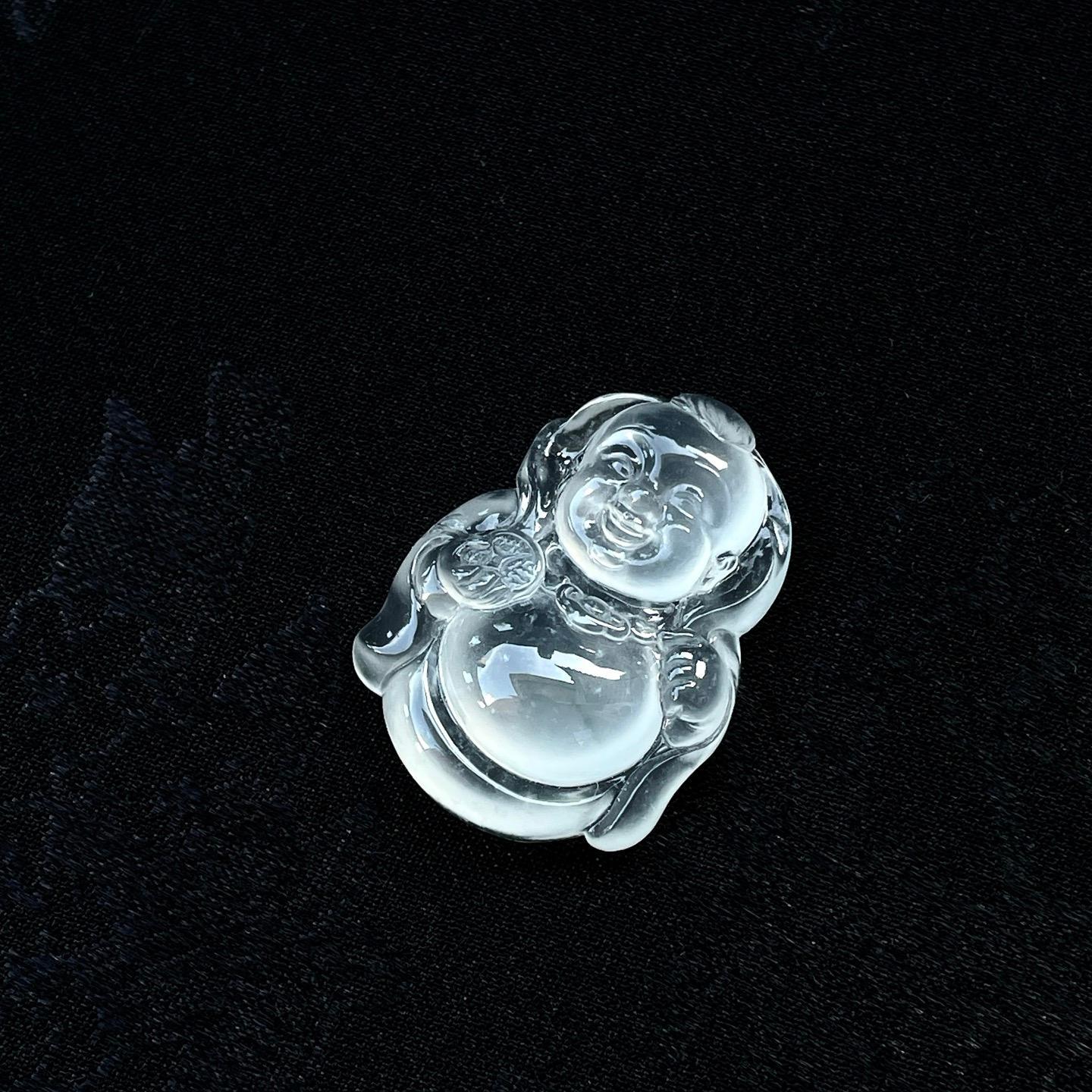 冰玻种无色翡翠宝宝佛（yc240368）