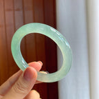 冰种蓝晴底翡翠圆条手镯（52.8mm）（yc276515）