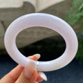 细糯种带底色圆条手镯55.3圈     天然缅甸A货翡翠（yc416463）