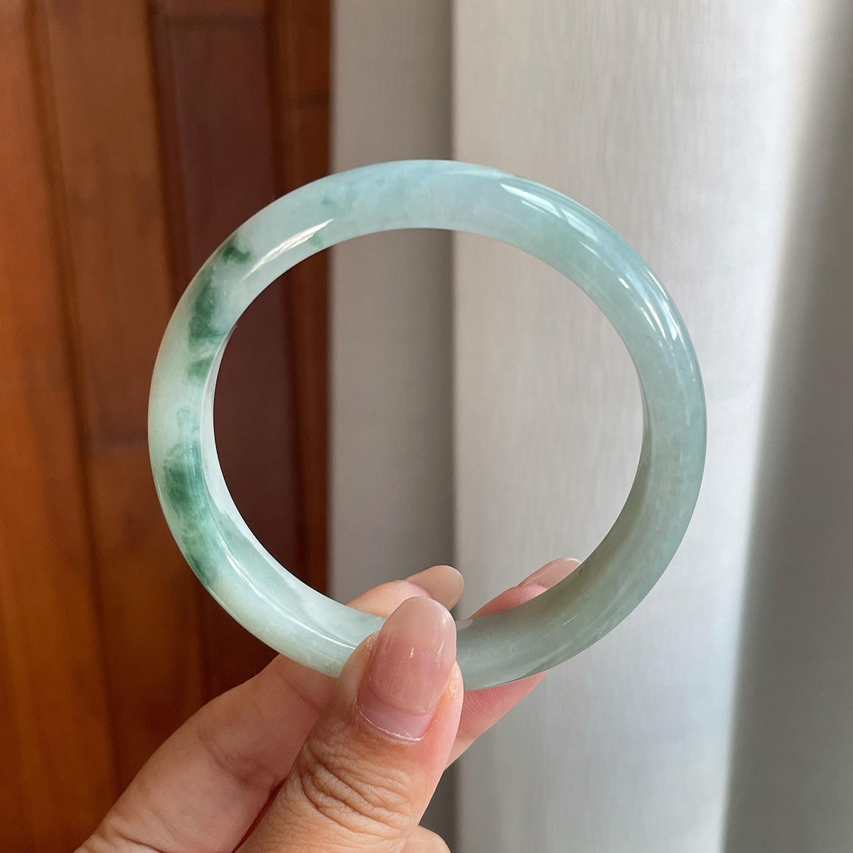 细糯冰飘花正圈平安镯 56圈（yc714749）