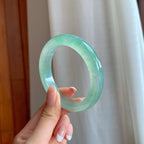 冰种晴底翡翠平安镯（56.5mm)（yc380009）