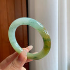 糯冰特色翡翠圆条手镯（53.4mm）（yc272832）