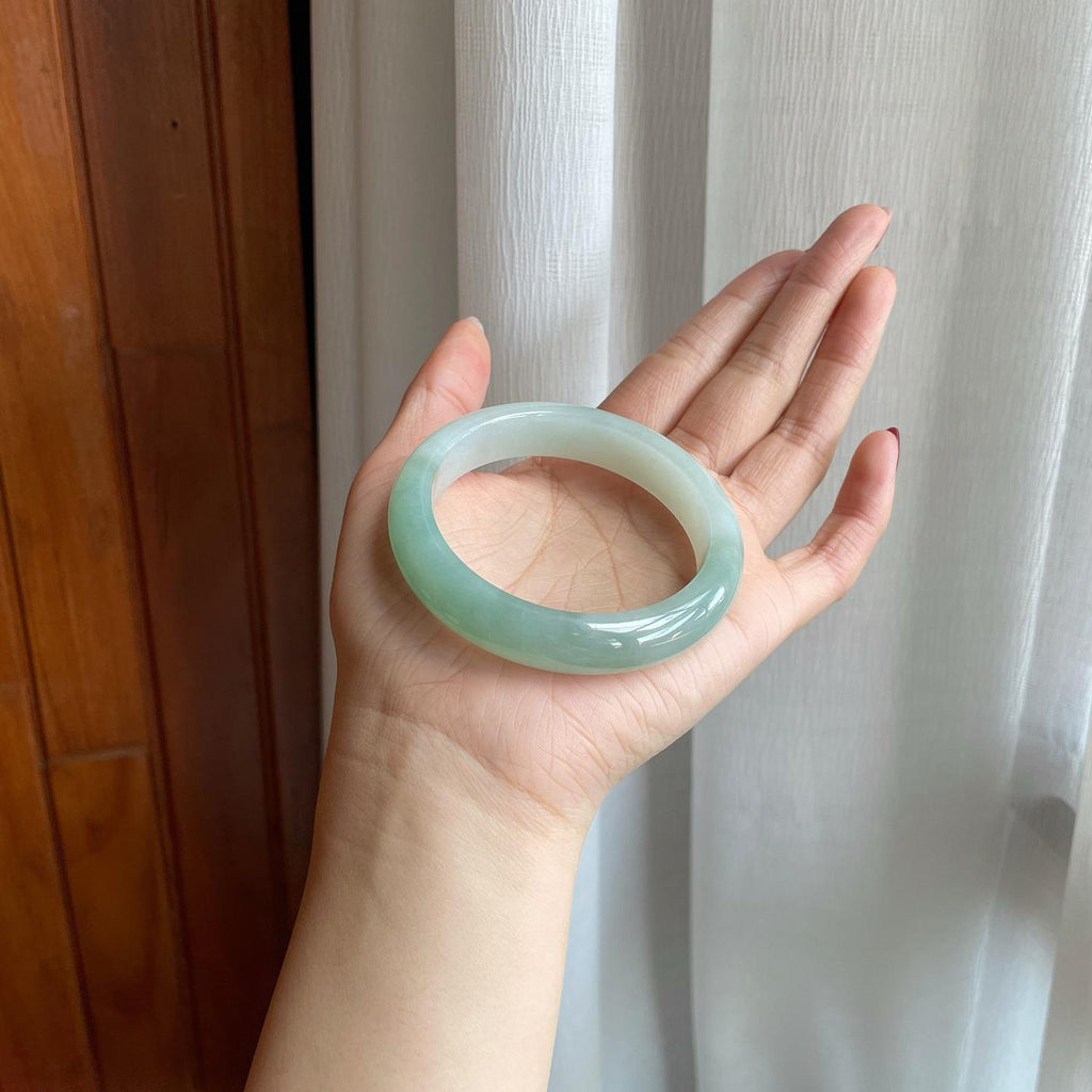 糯冰半山半水翡翠平安镯（56.4mm）（yc305934）