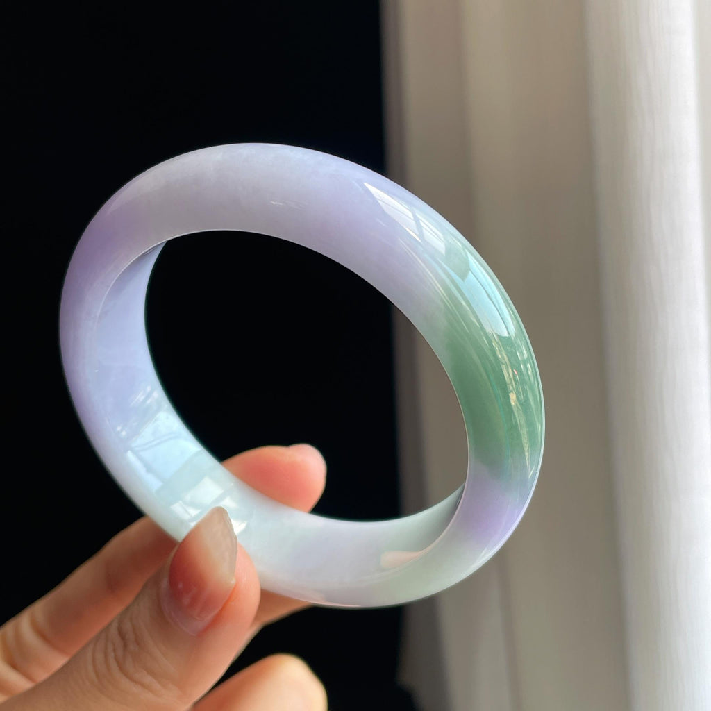 糯冰紫罗兰翡翠平安镯（57mm）（yc325798）
