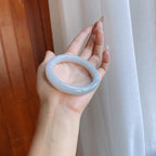 细糯冰淡底色翡翠平安镯（58mm）（yc274434）