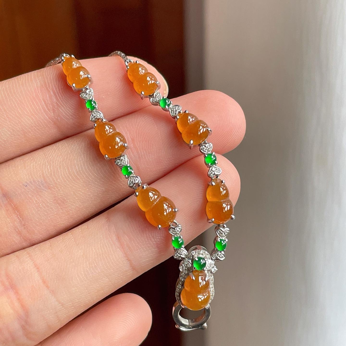 18k金钻镶冰镶黄翡翡翠万能扣（yc257273）