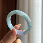 糯冰特色紫罗兰翡翠平安镯（52.5mm）（yc420175）