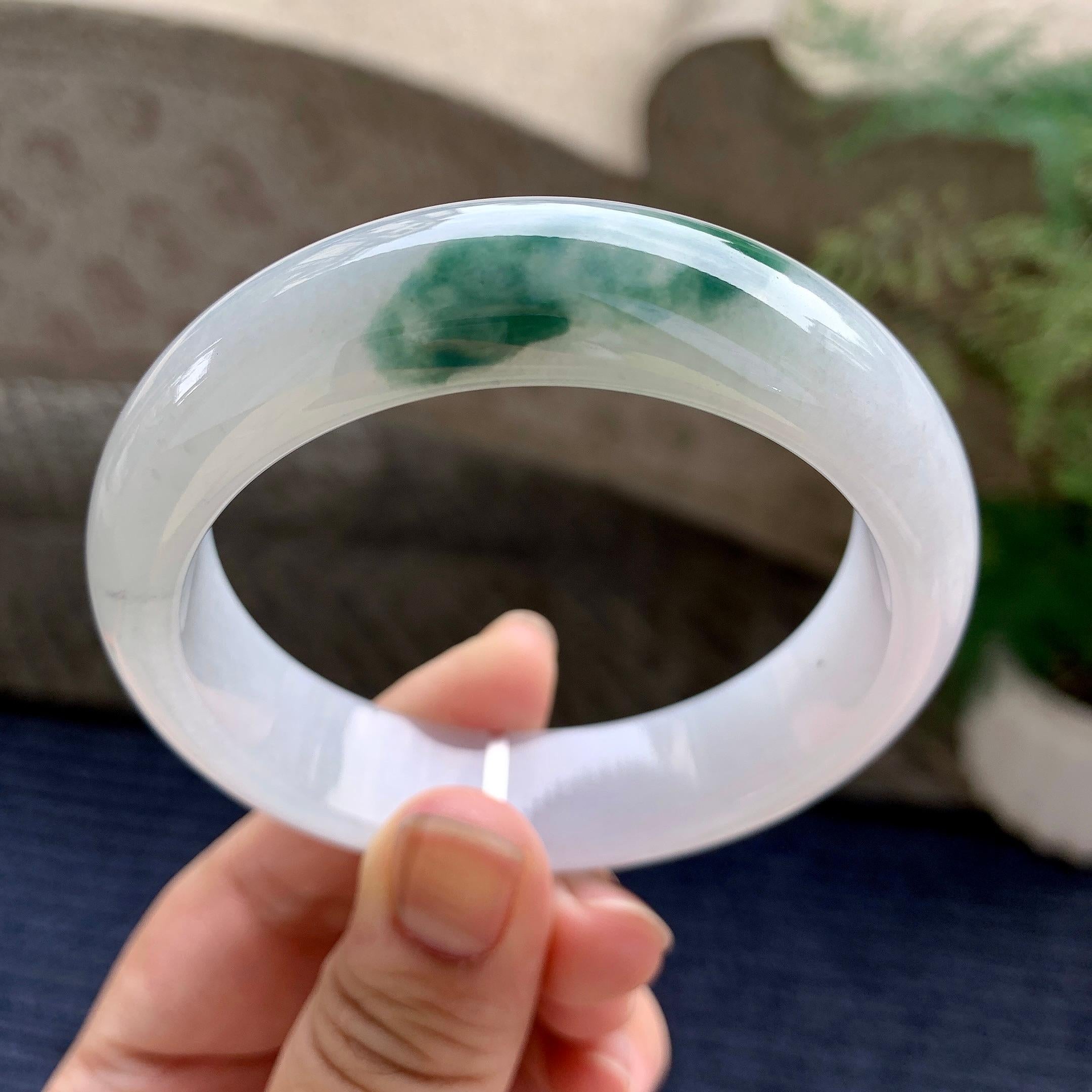 细糯种飘花宽版轮胎手镯（58mm）（yc233897）