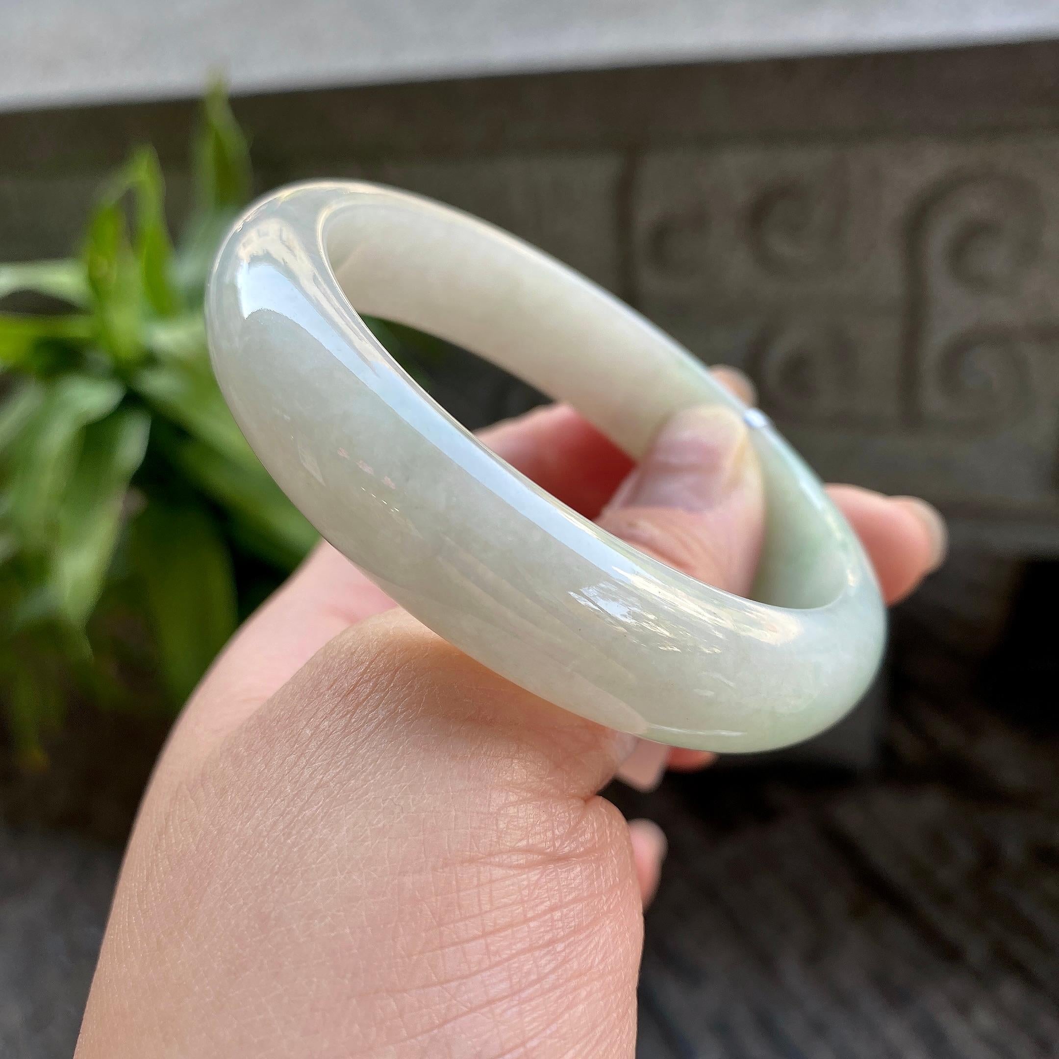 细糯种淡晴底平安镯（57.4mm）（yc311018）