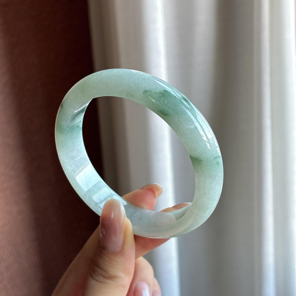 细糯冰飘花正圈平安镯 56圈（yc729563）