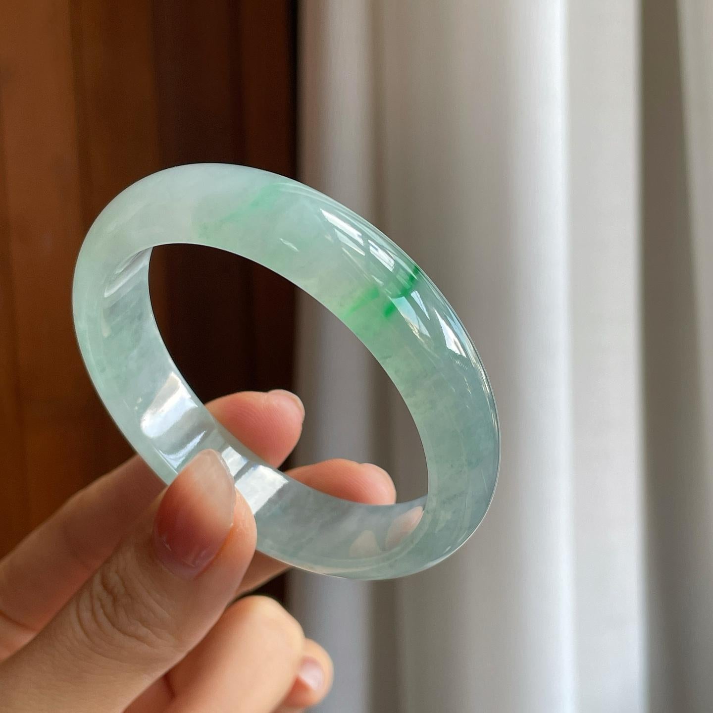 冰种金丝翠翡翠贵妃镯（54.5mm）（yc318654）