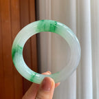 糯冰飘花翡翠圆条手镯（56mm）（yc279296）