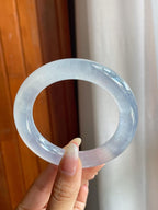 冰玻种无色翡翠圆条手镯（55.6mm）（yc220804）