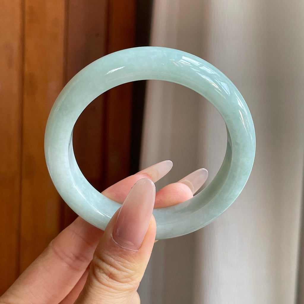 糯冰晴底翡翠平安镯（54.4mm）（yc282584）