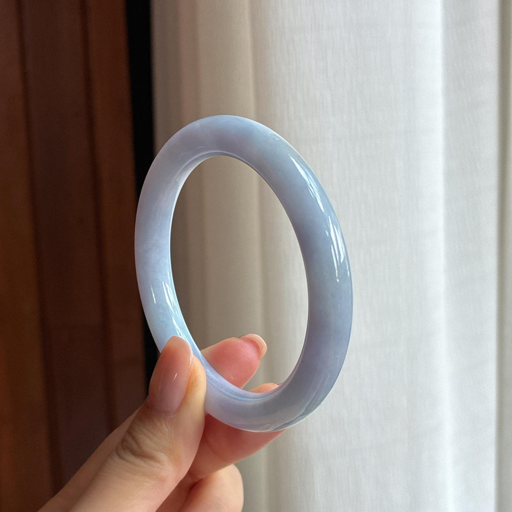 糯冰紫罗兰翡翠圆条手镯（54.4mm)（yc424337）