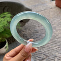 糯冰种蓝底飘花圆条手镯（58.1mm）（yc195367）