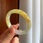 糯冰黄翡翡翠黄翡平安镯（52mm）（yc366982）