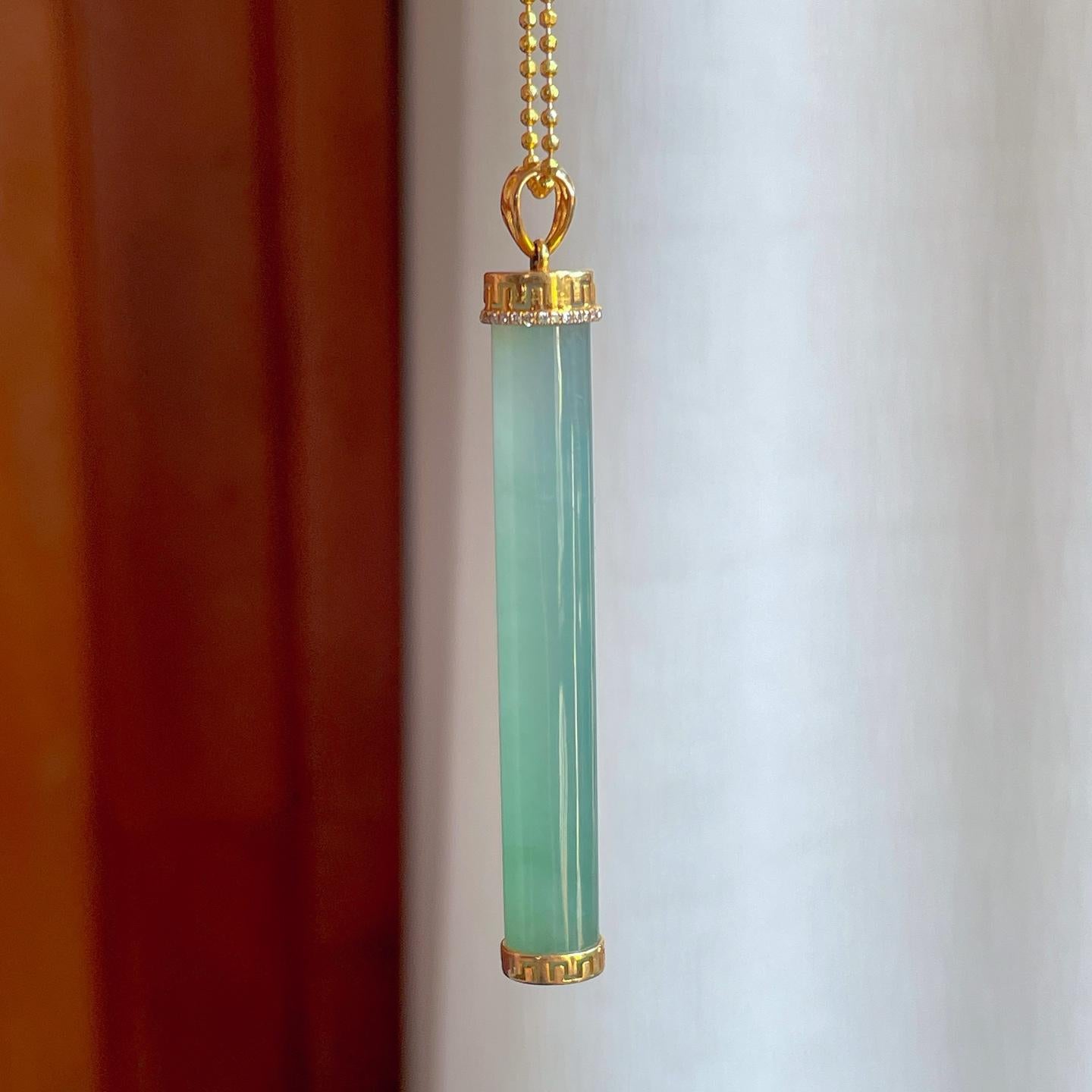 18k金镶冰种蓝晴底翡翠金箍棒（yc258407）