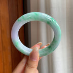 糯冰带色翡翠平安镯（56.2mm)（yc417347）