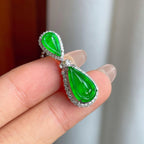 18k金镶冰种满绿翡翠水滴（yc244887）