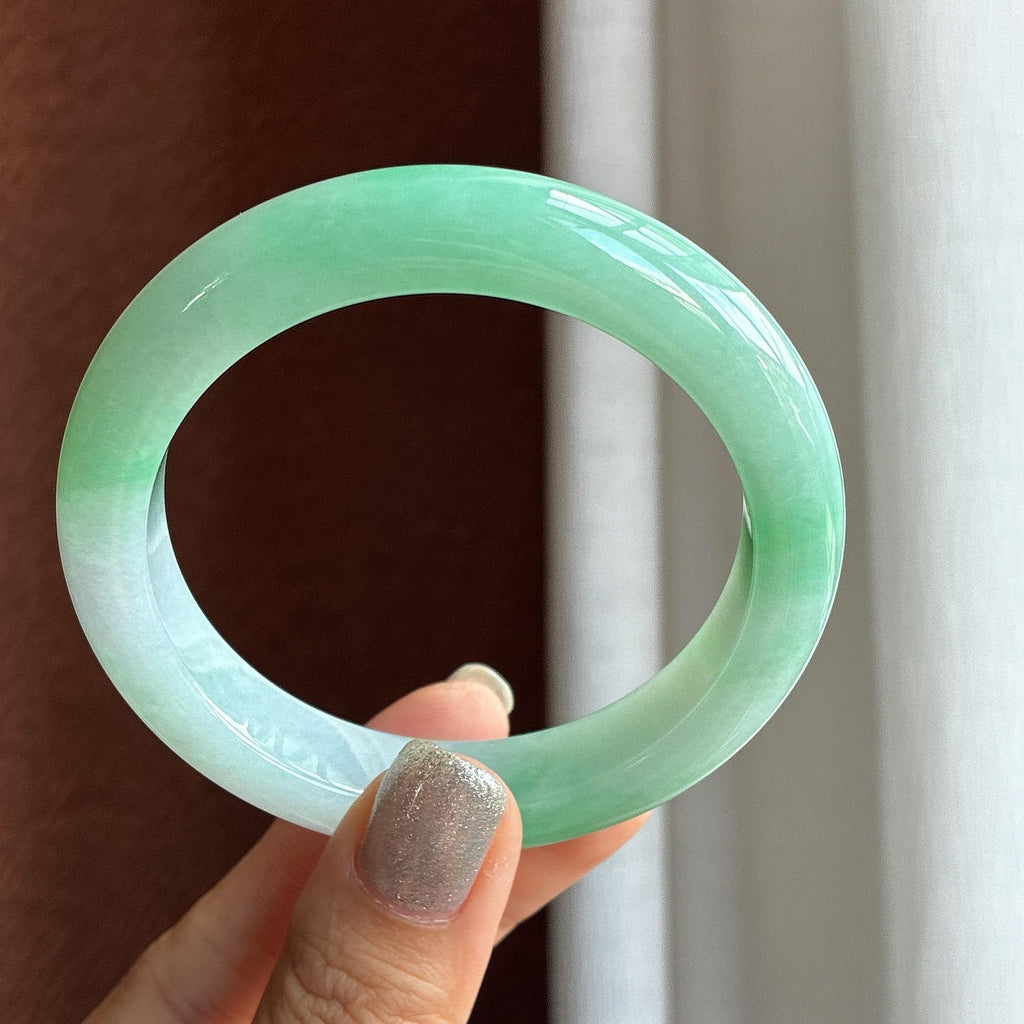 糯冰带色正圈平安镯 56圈（yc750039）