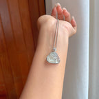 18k金钻镶冰玻种雪花棉翡翠佛公（yc269040）