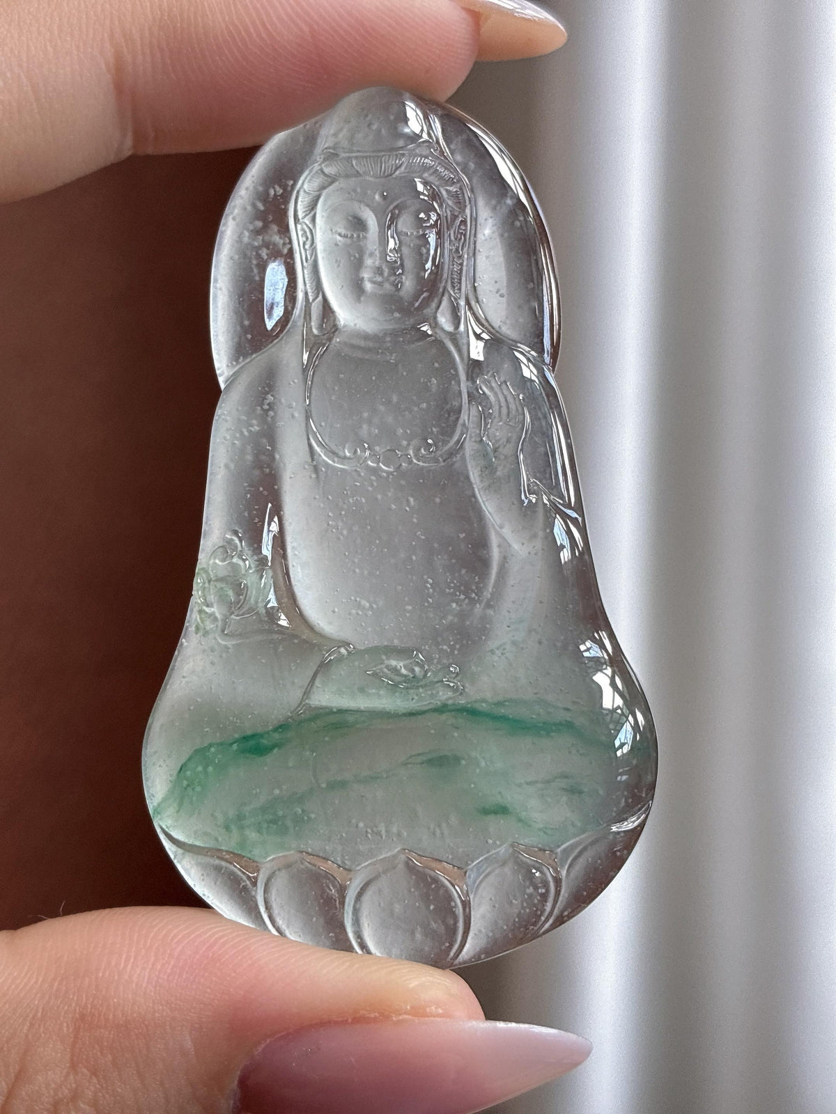 高冰种飘花观音挂件（yc732264）