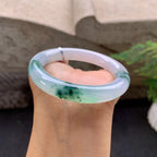 糯冰种飘绿圆条手镯（52.2mm）（yc257210）