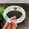糯冰种飘花宽版轮胎手镯（56.8mm）（yc309460）