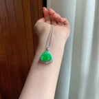 18k金镶糯冰满绿翡翠佛公（yc363630）