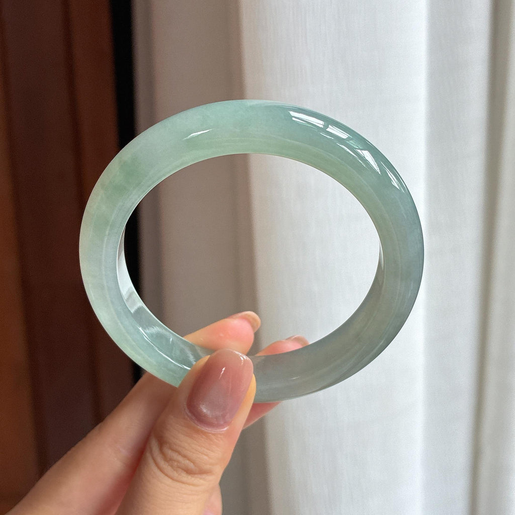 糯冰晴底翡翠平安镯（55.6mm)（yc424285）
