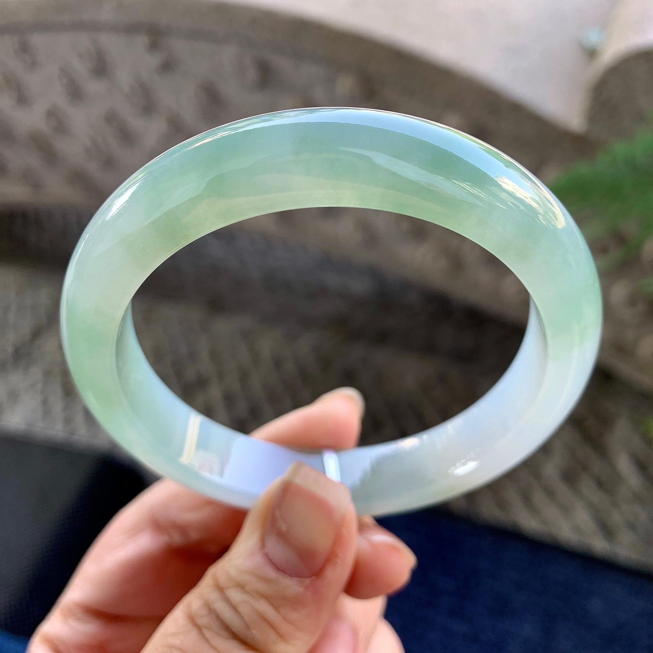 糯冰种晴水平安镯（57.4mm）（yc305693）