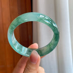 冰种飘花翡翠宽版平安镯（58mm）（yc310941）
