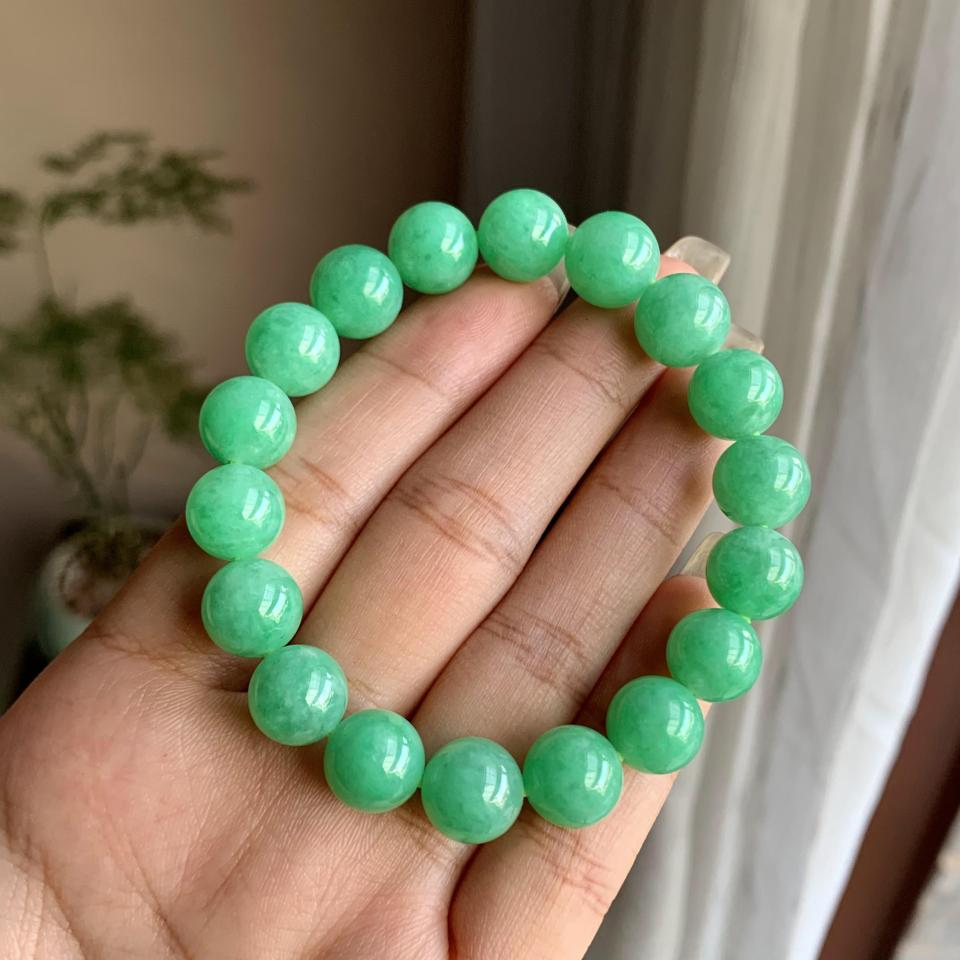 细糯种满绿手串（yc028540）