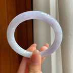 糯冰春带彩翡翠圆条手镯（54mm)（yc345456）