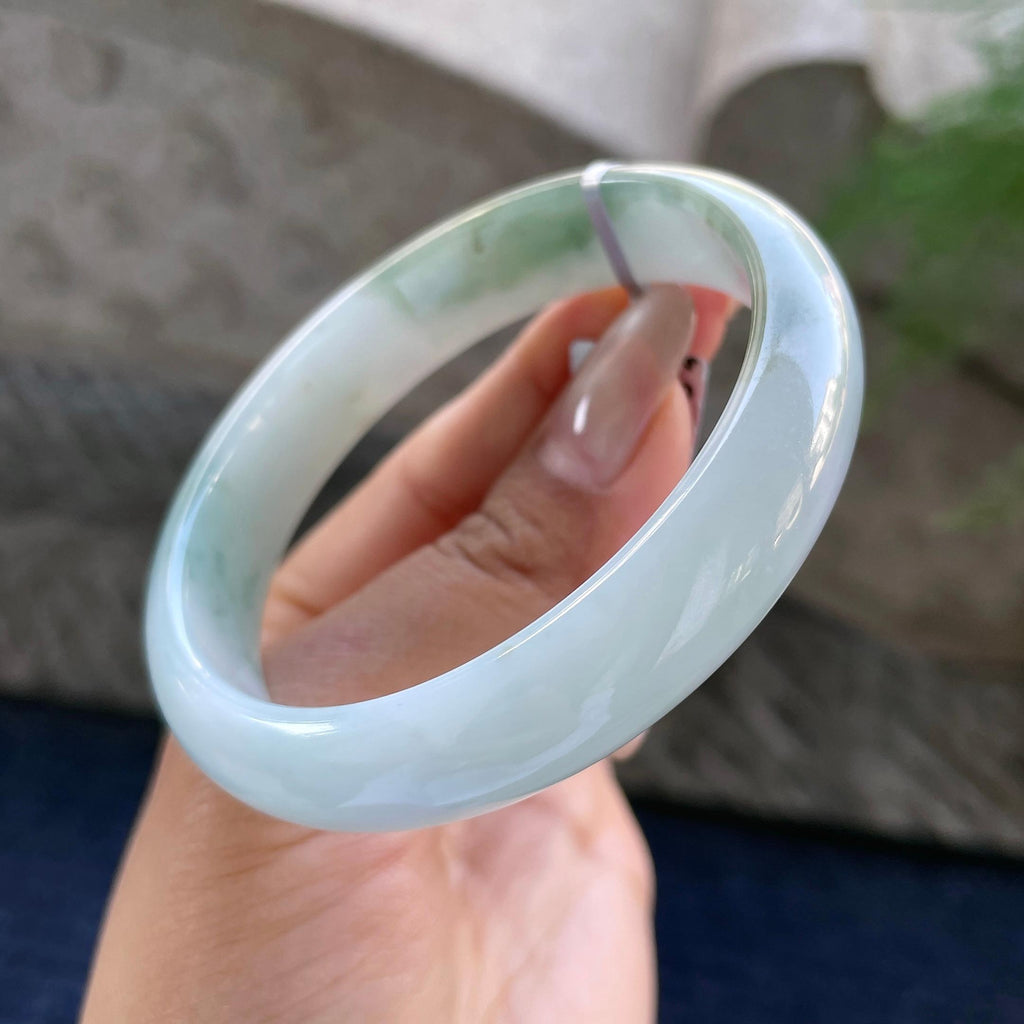 细糯种飘花贵妃手镯58.4圈    天然缅甸A货翡翠（yc352026）
