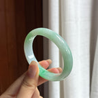 细糯种带色贵妃镯 54圈 天然缅甸A货翡翠（yc454402）