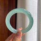 冰种蓝晴底翡翠圆条手镯(54mm)（yc415367）