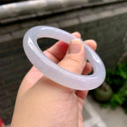 糯冰种淡紫罗兰圆条手镯（52.4mm）（yc262802）