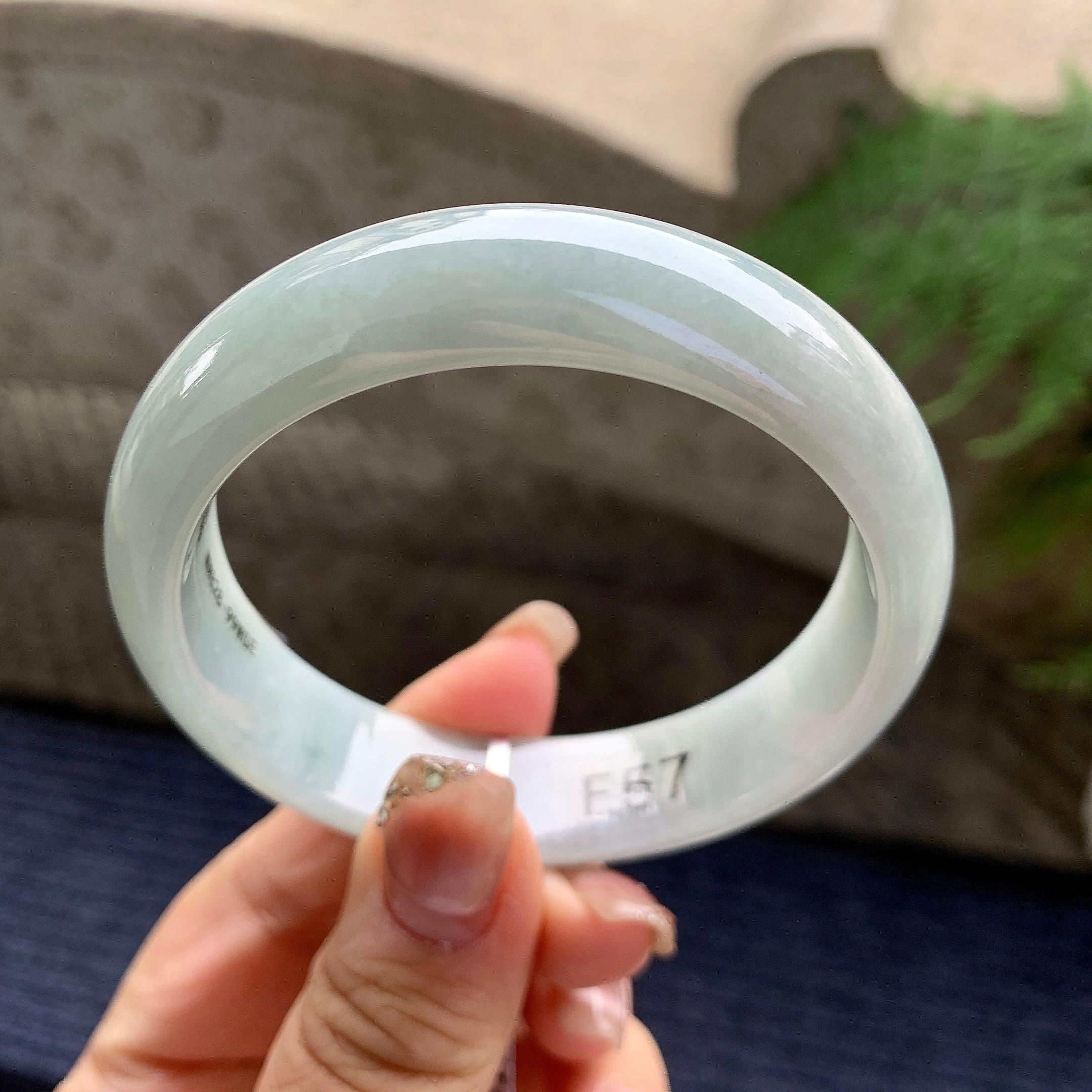 糯种淡晴底宽版轮胎手镯（57mm）（yc297962）