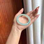 糯冰飘花带黄翡 圆条 52圈 天然缅甸A货翡翠（yc454622）