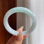 糯种带色翡翠平安镯（56.2mm）（yc240462）