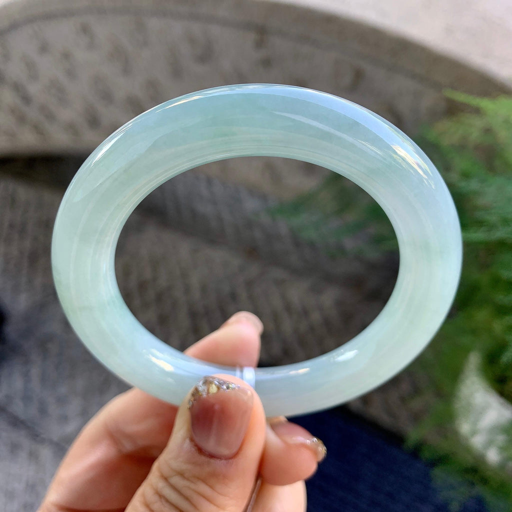 细糯种淡晴底圆条手镯（53.3mm）（yc274588）