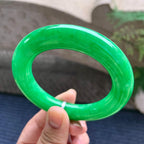 细糯种满绿圆条手镯（55.6mm）（yc233905）