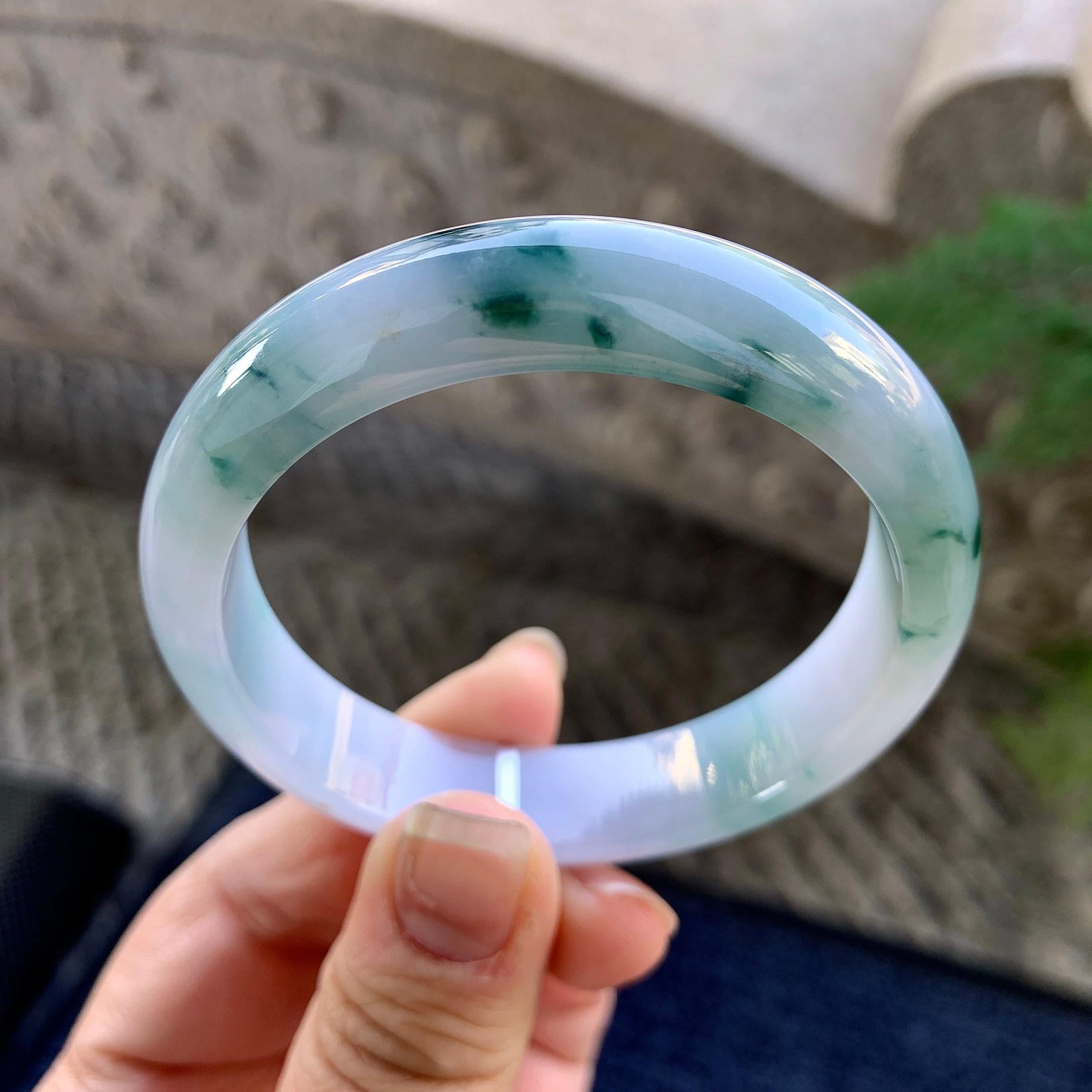 细糯种飘花平安镯（54mm）（yc305695）