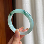 糯冰飘花翡翠平安镯（57.3mm)（yc416963）