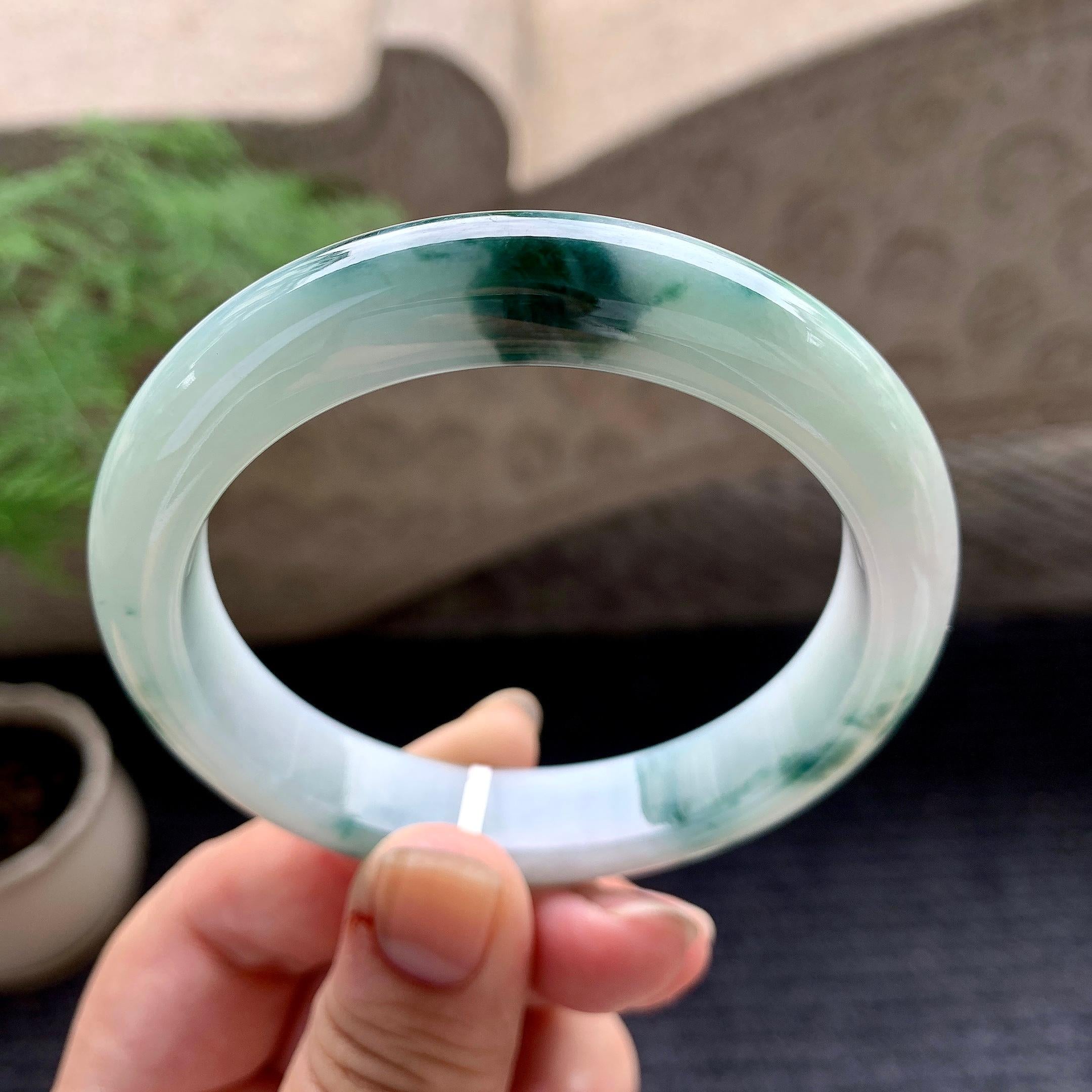 糯种飘花平安镯（58.7mm）（yc196529）