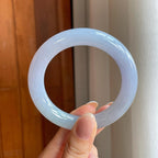 糯冰紫罗兰翡翠圆条手镯（54mm)（yc366098）